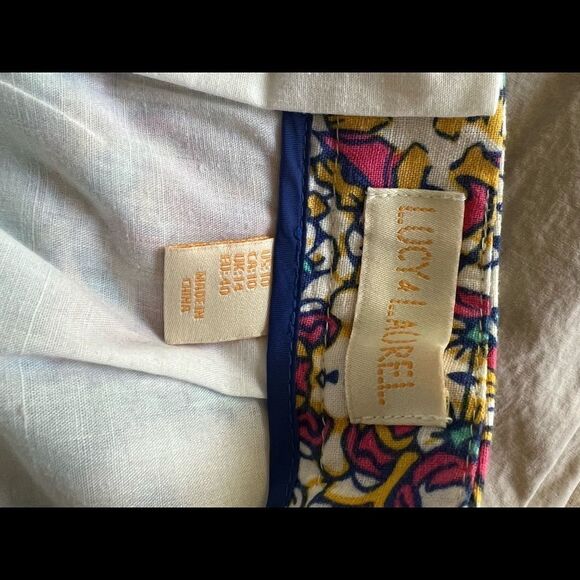 Lucy & Laurel Boho Linen Blend Flat Front Skirt with zipper back size 10 - Picture 10 of 10